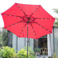 Sun Parasol 9 &#39;Solaire 24 LED LED LED 8 côtes côtes Patio Umbrella for Garden